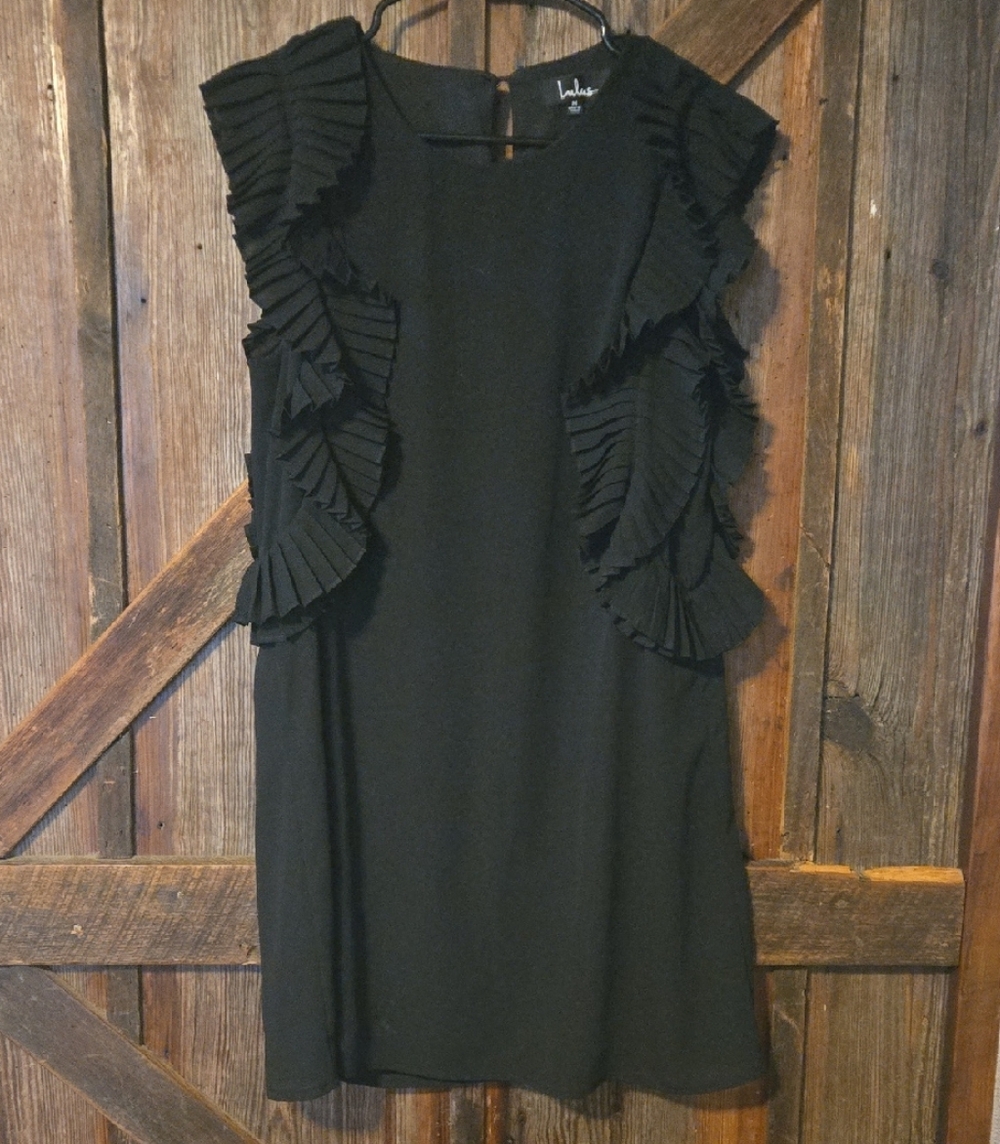 Lulu's Black Ruffle Mini Dress